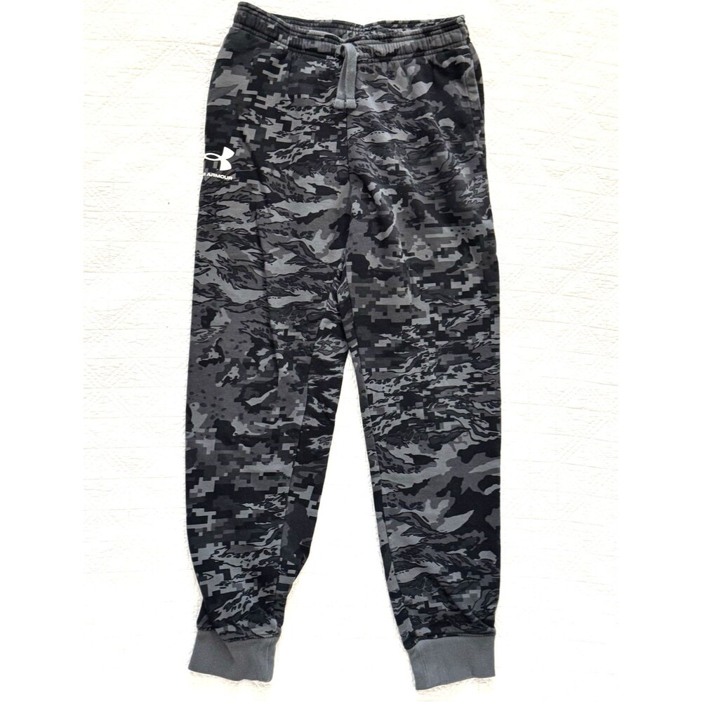 Under Armour Rival Fleece Camo Joggers – Boys Youth Large Color Gray /Black